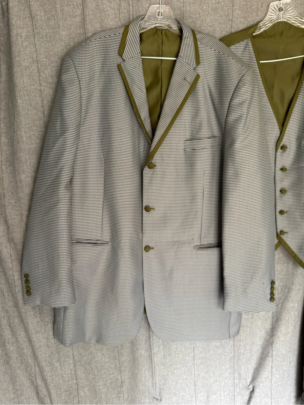 EJ Samuel Italy Wool Suit Mens 48R Super 150s Houndstooth 3 Piece Pants W42x32 - Picture 2 of 13